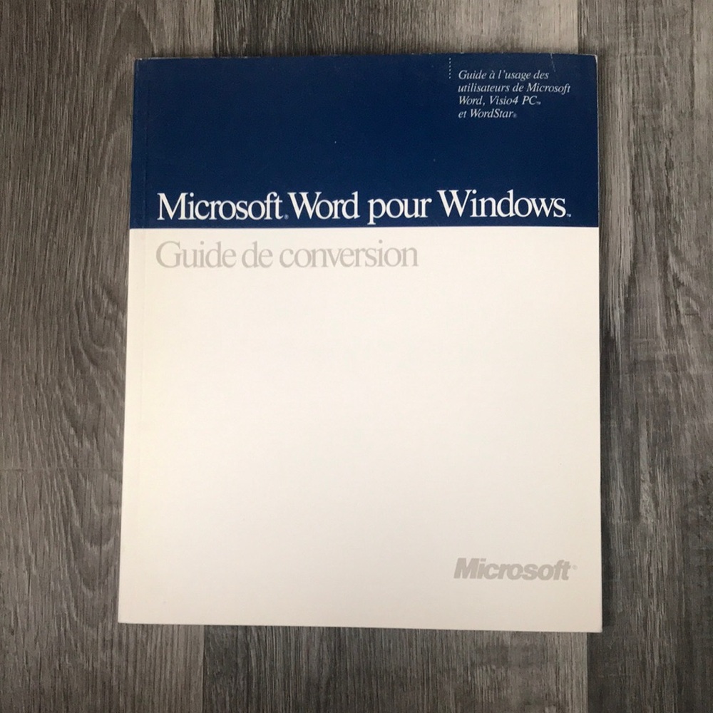 Microsoft Blue and White Word pour Windows Conversion Guide